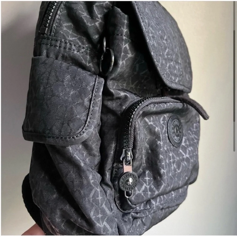 Kipling City Mini Backpack Pattern Black with Monkey